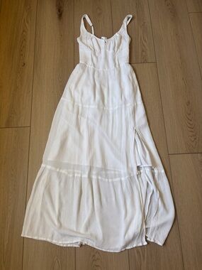 Hollister White Maxi Dress with Spaghetti Straps